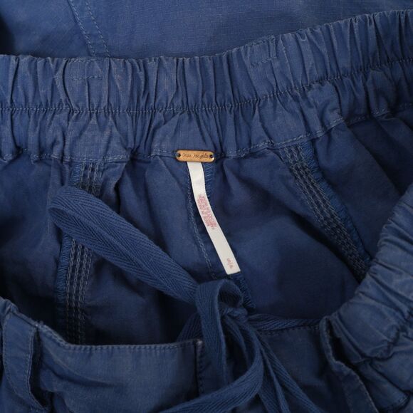 Free People Marbella Crop Harem Pants Slouchy Smocked Oversized Cotton S 283602 - Picture 8 of 8